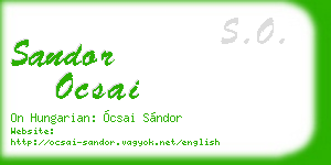sandor ocsai business card