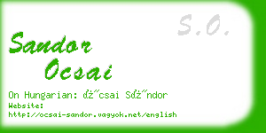sandor ocsai business card